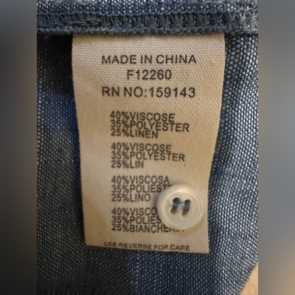 Frnch Kathleen chambray dress side waist tie size medium - Picture 11 of 12